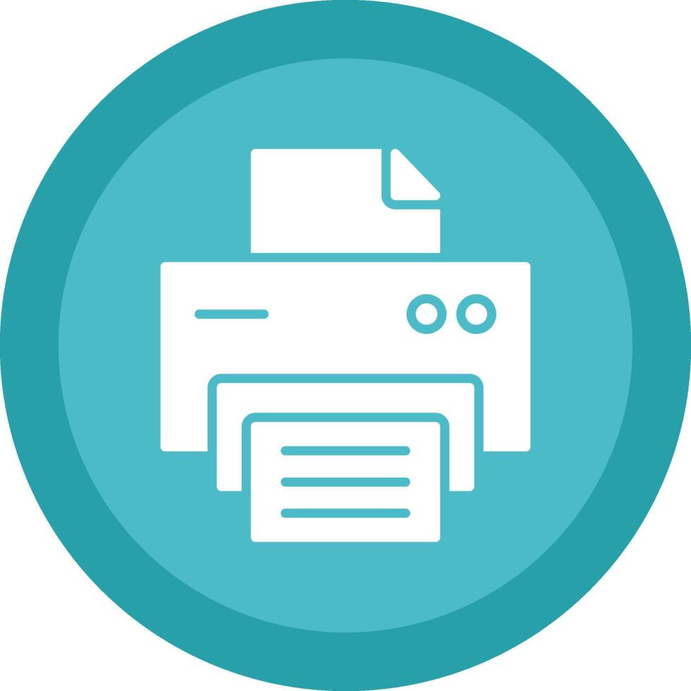 Printer Line Shadow Circle Icon Design vector