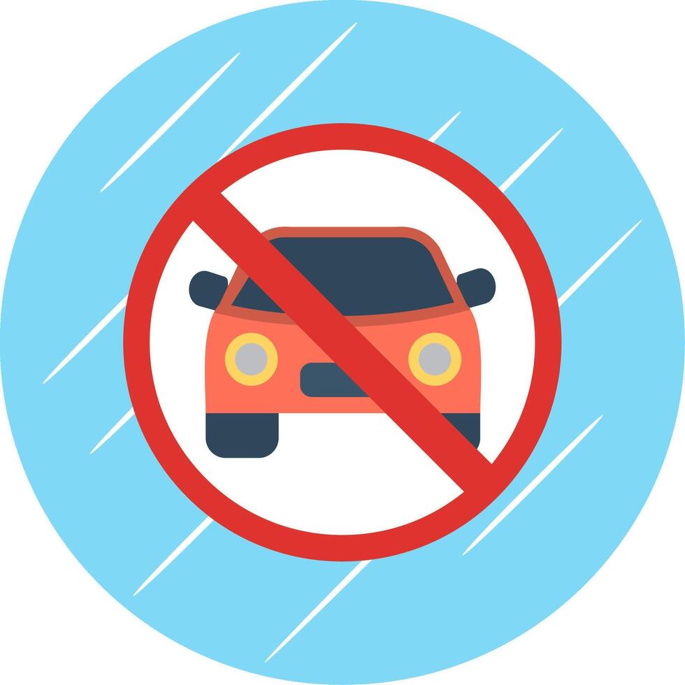 Prohibited Sign Flat Circle Icon Design vector