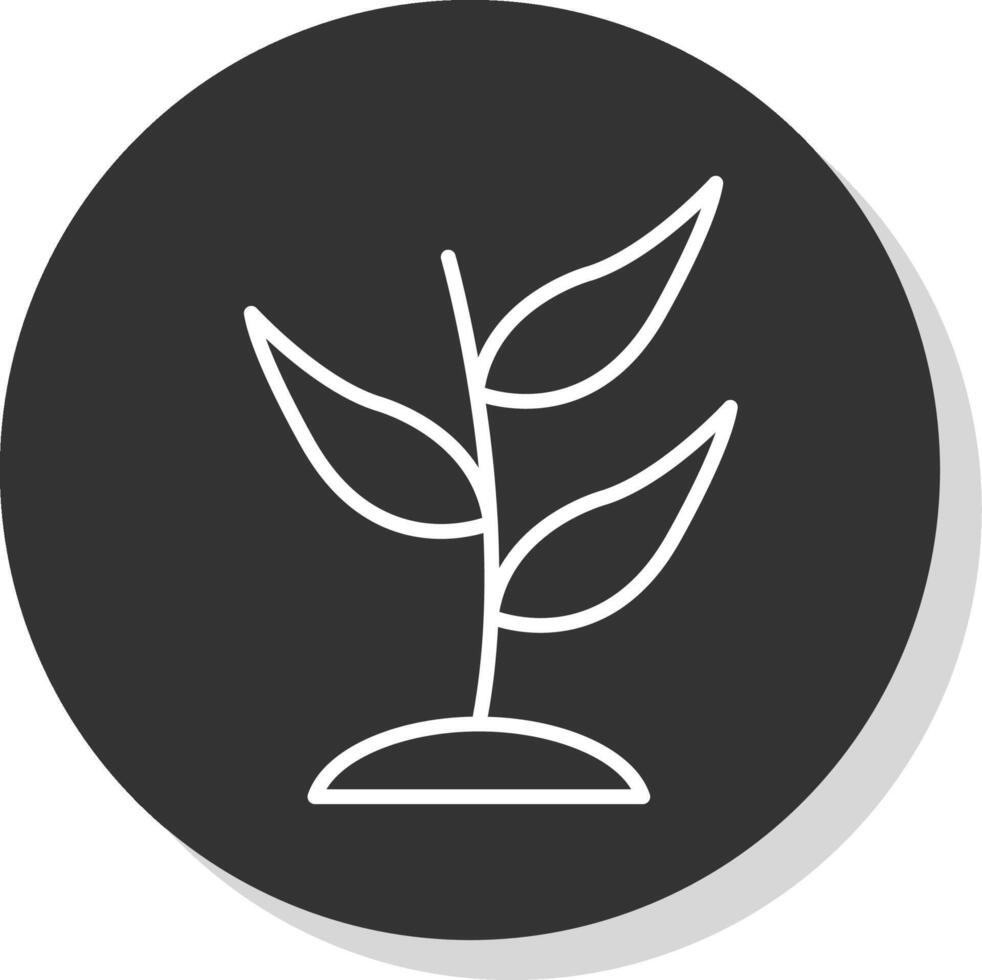 Plant Line Shadow Circle Icon Design vector