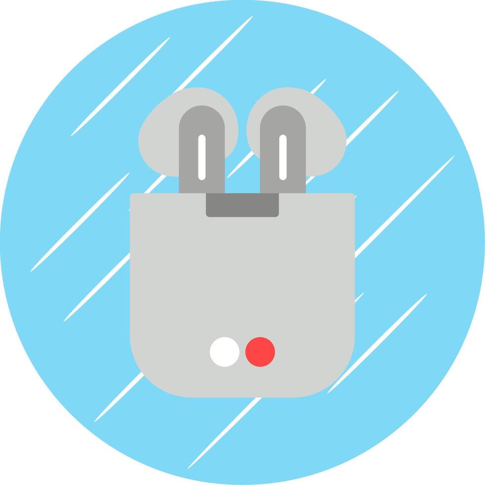 Earbuds Flat Circle Icon Design vector