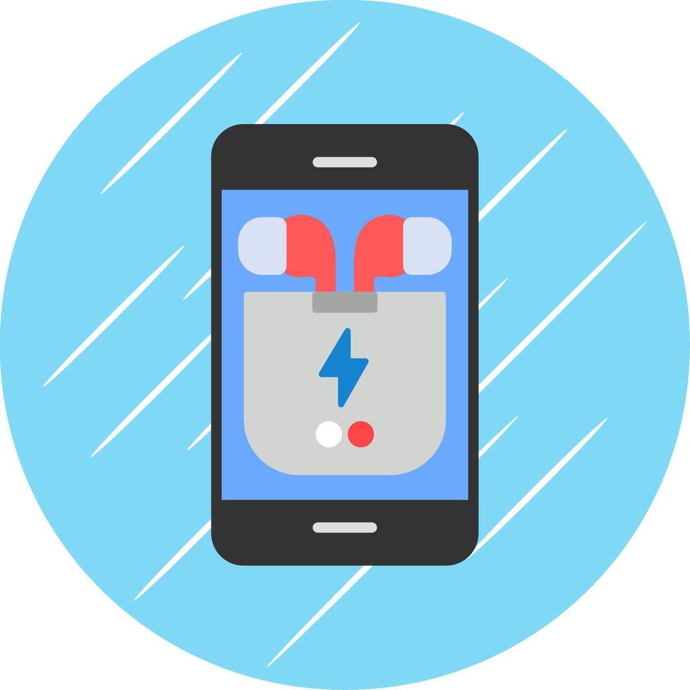 Earbuds Flat Circle Icon Design vector