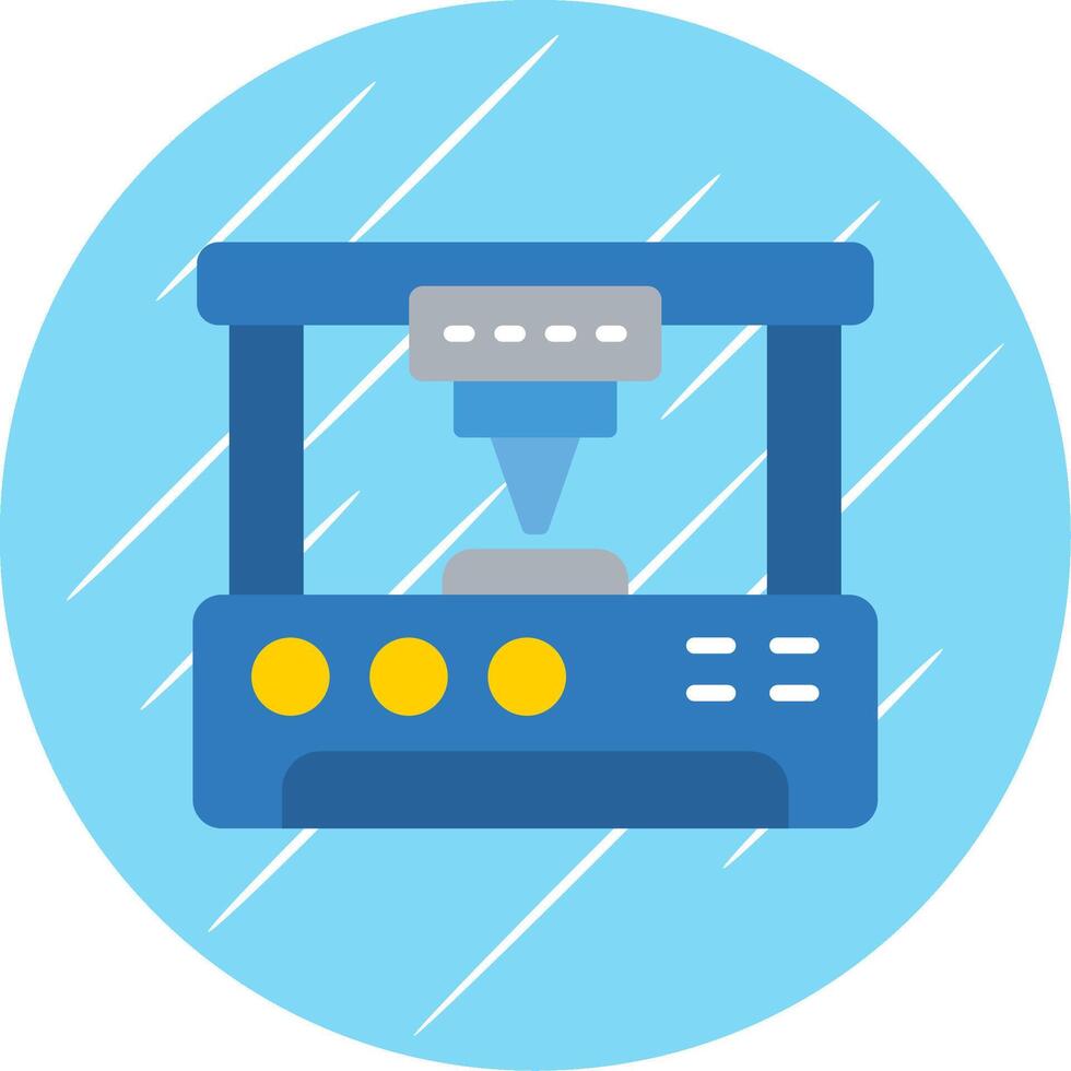 3d Printer Flat Circle Icon Design vector