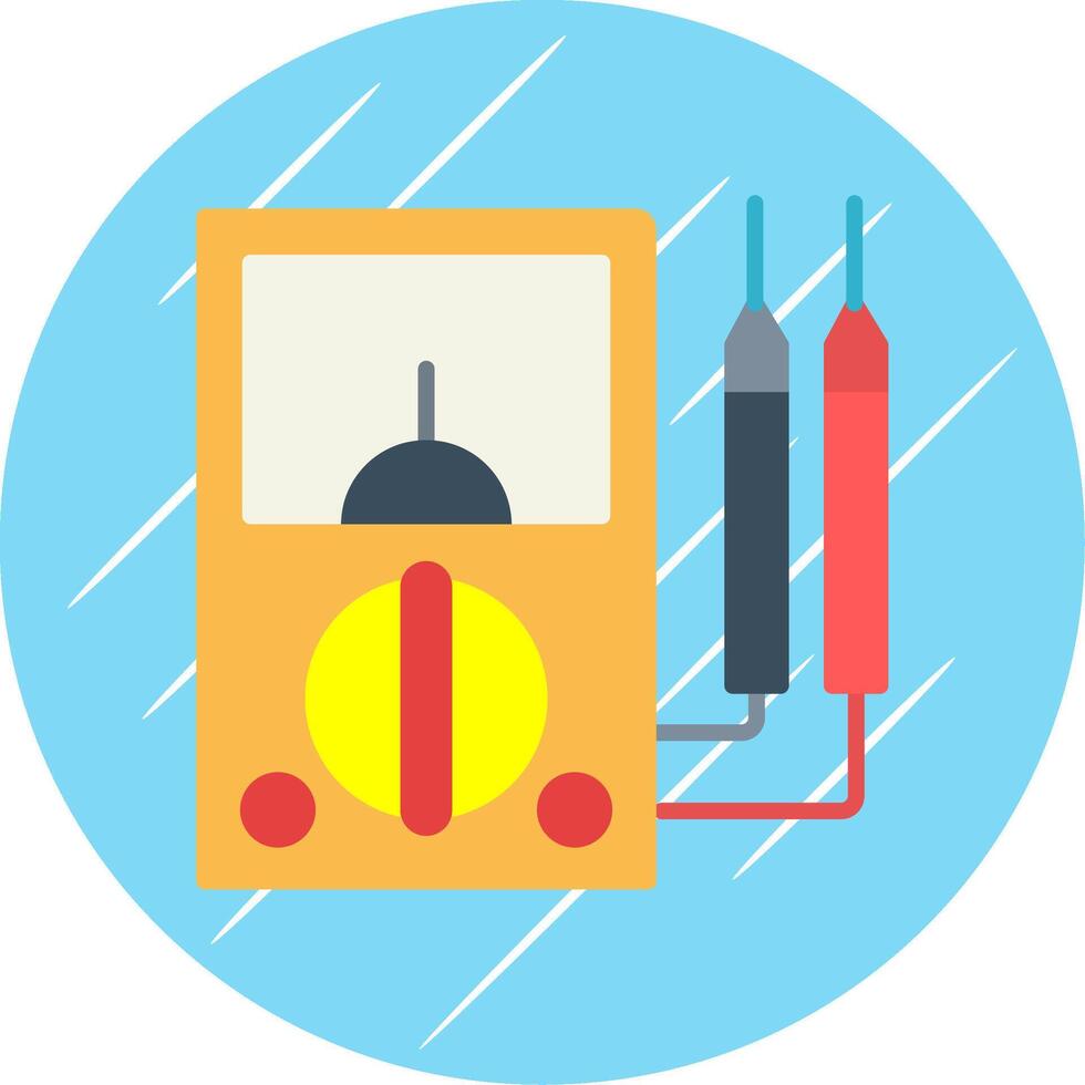 Multimeter Flat Circle Icon Design vector