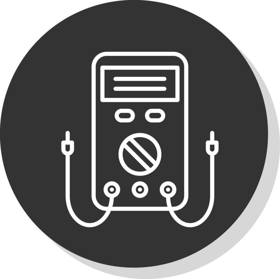 Multimeter Line Shadow Circle Icon Design vector