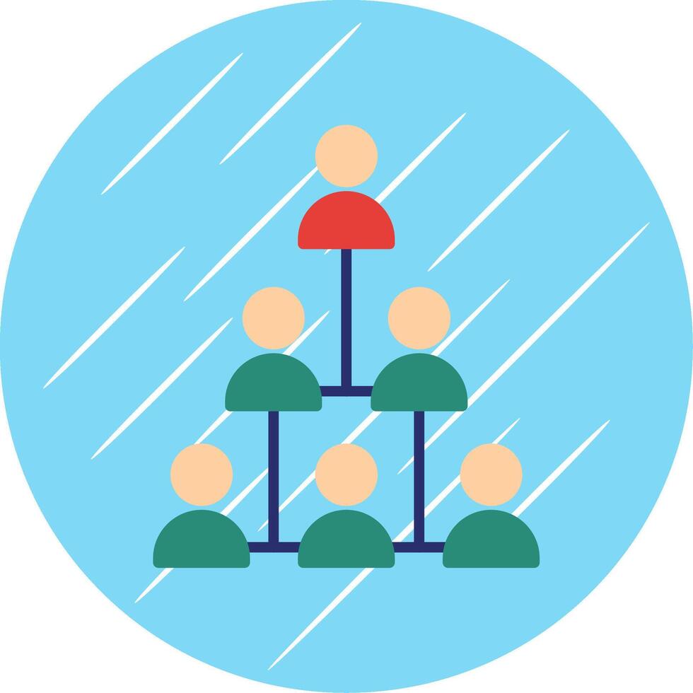 Hierarchical Structure Flat Circle Icon Design vector