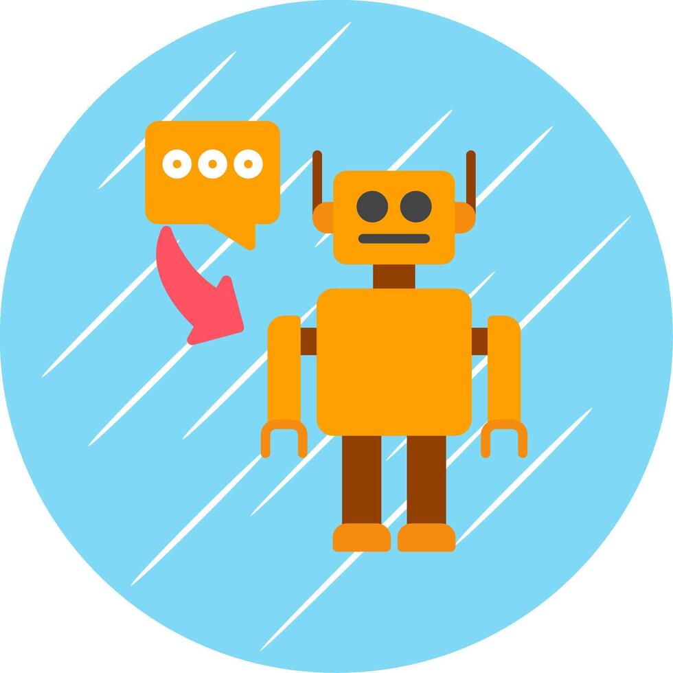 Robot Flat Circle Icon Design vector