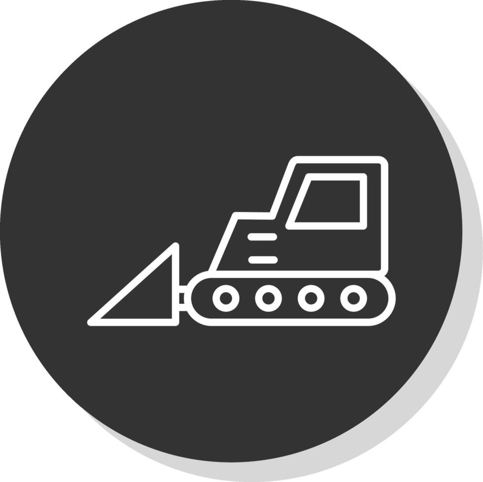 Bulldozer Line Shadow Circle Icon Design vector