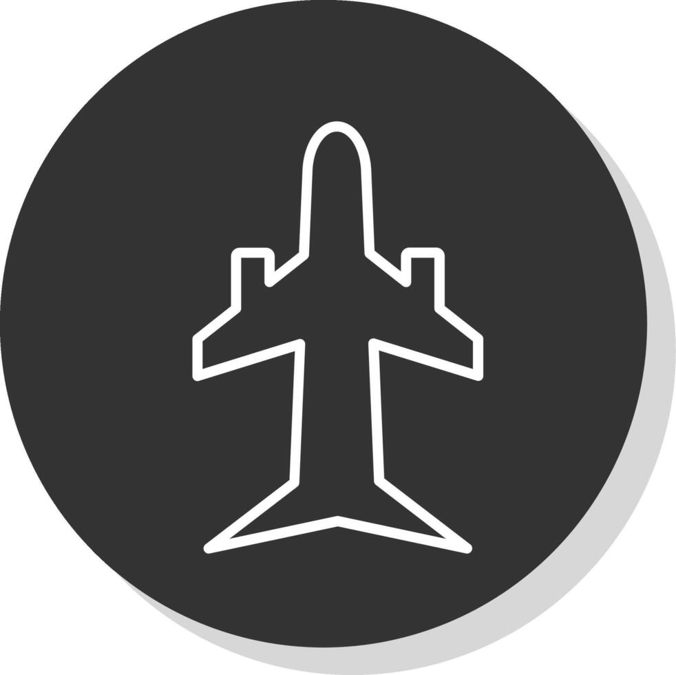Plane Line Shadow Circle Icon Design vector