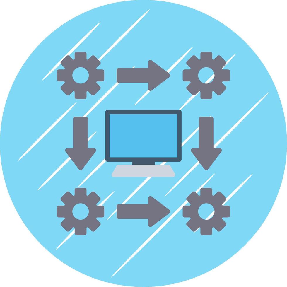 Workflow Flat Circle Icon Design vector