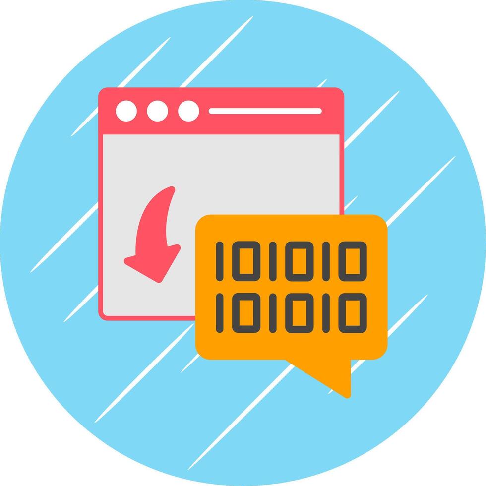 Binary Code Flat Circle Icon Design vector