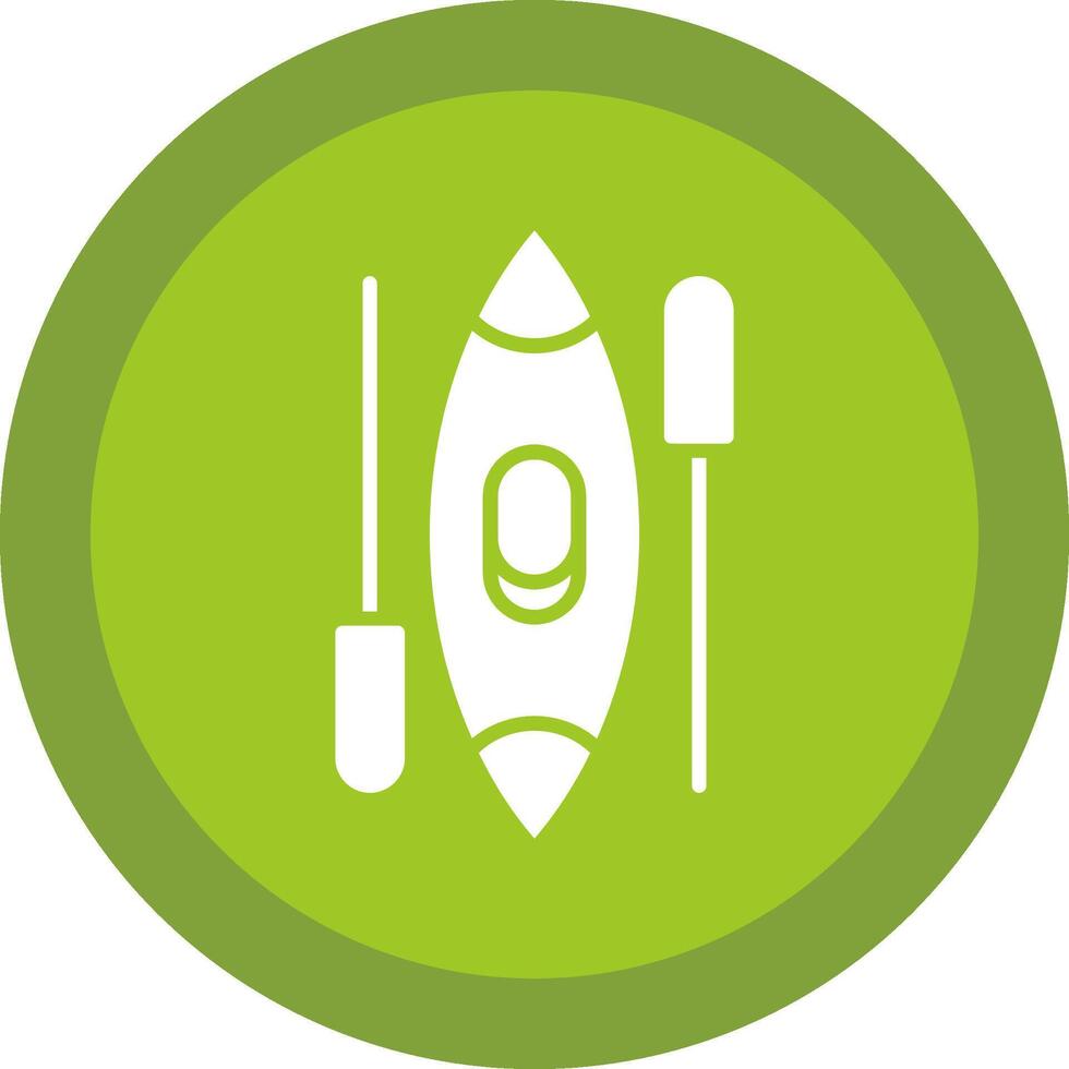 Canoe Line Shadow Circle Icon Design vector