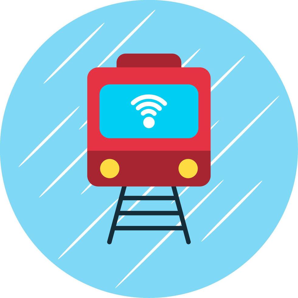 Train Flat Circle Icon Design vector