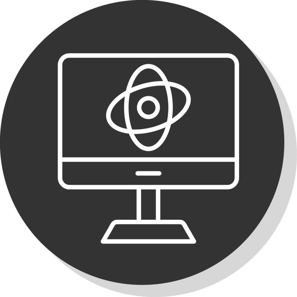 Computer Science Line Shadow Circle Icon Design vector