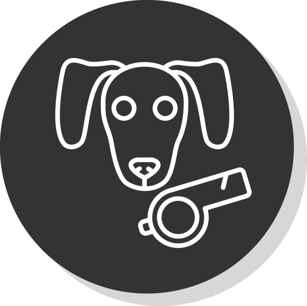 Dog Line Shadow Circle Icon Design vector