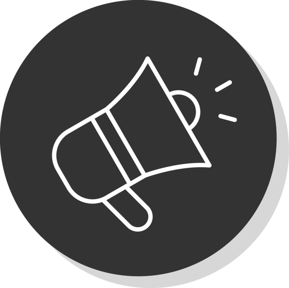 Megaphone Line Shadow Circle Icon Design vector