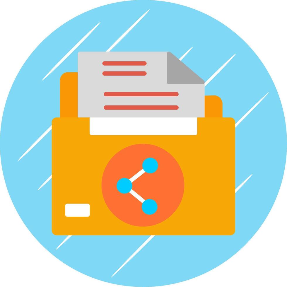 Sharing File Flat Circle Icon Design vector