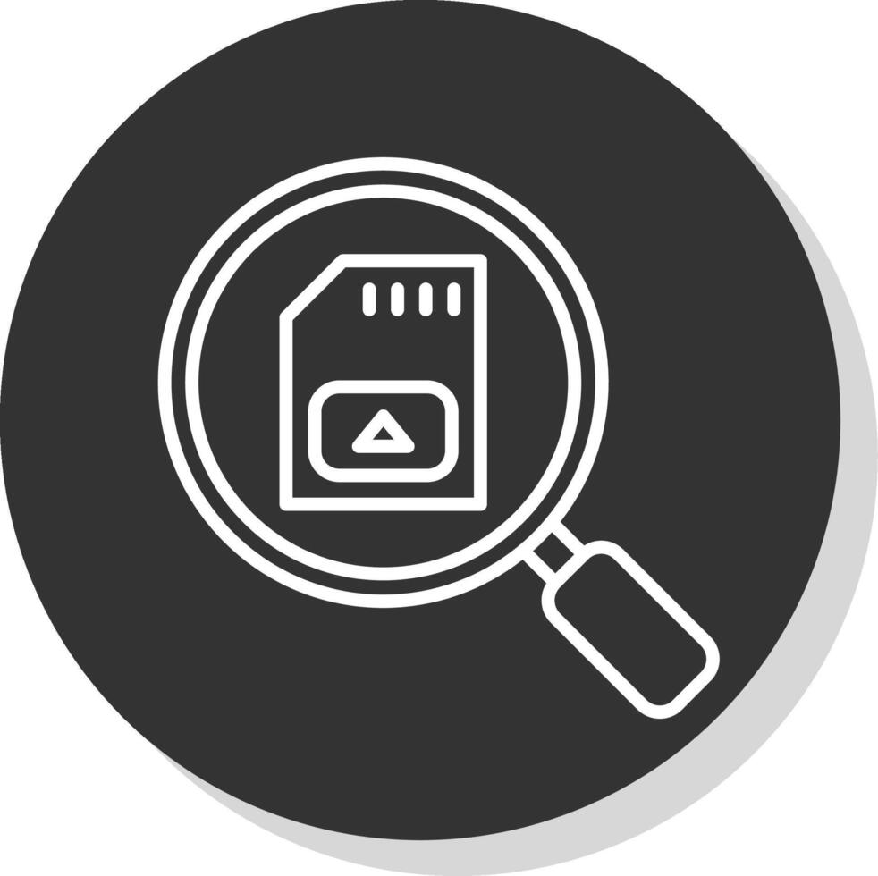 Sd Card Line Shadow Circle Icon Design vector