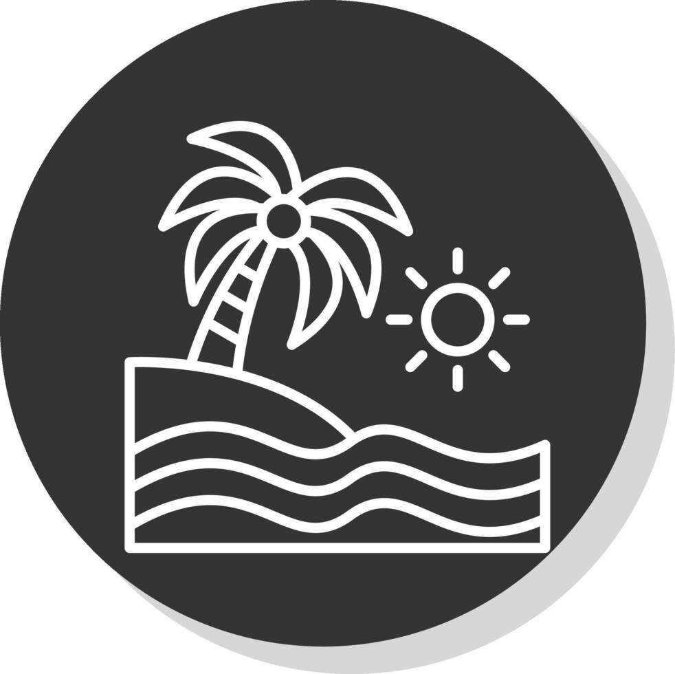 playa línea sombra circulo icono diseño vector