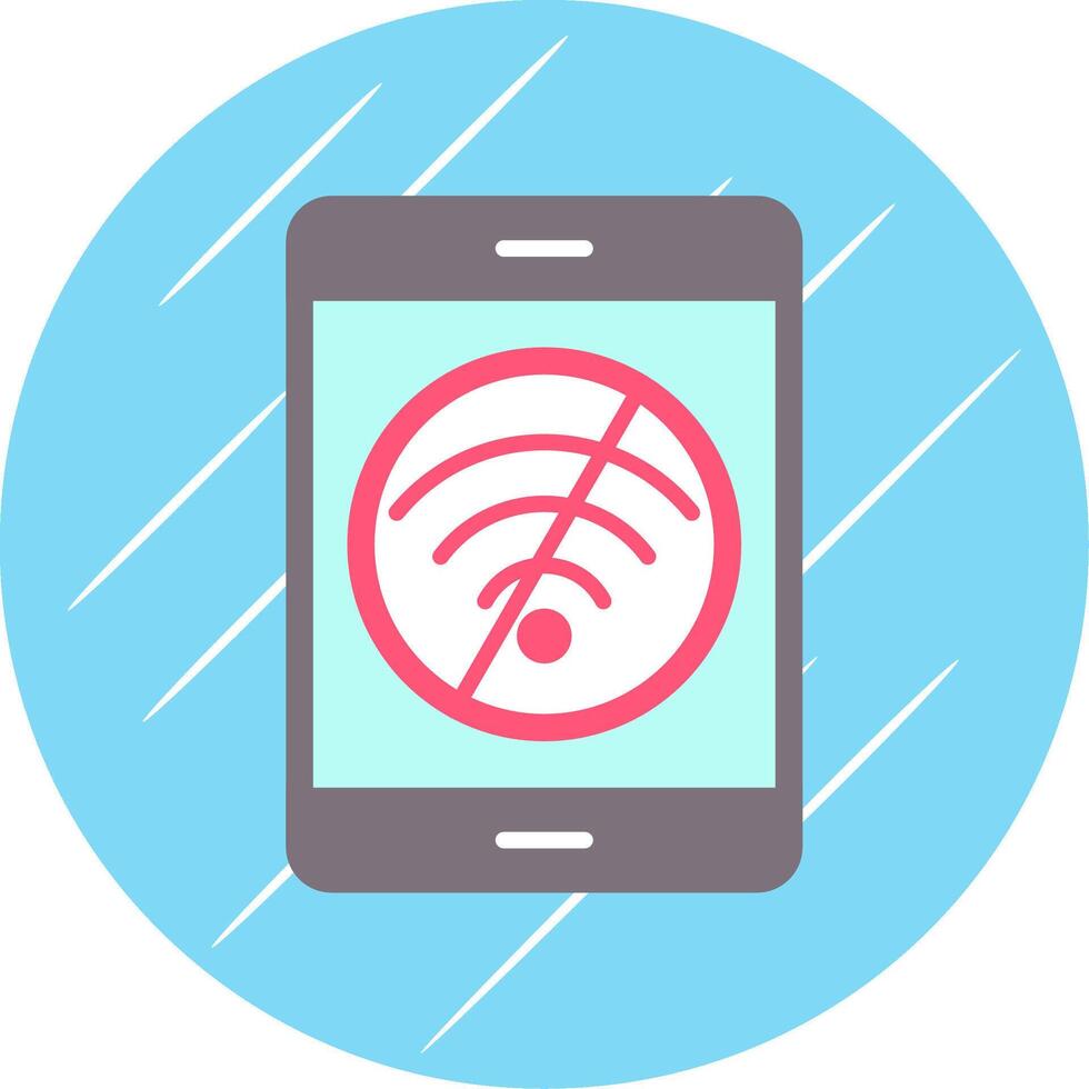 No Internet Flat Circle Icon Design vector