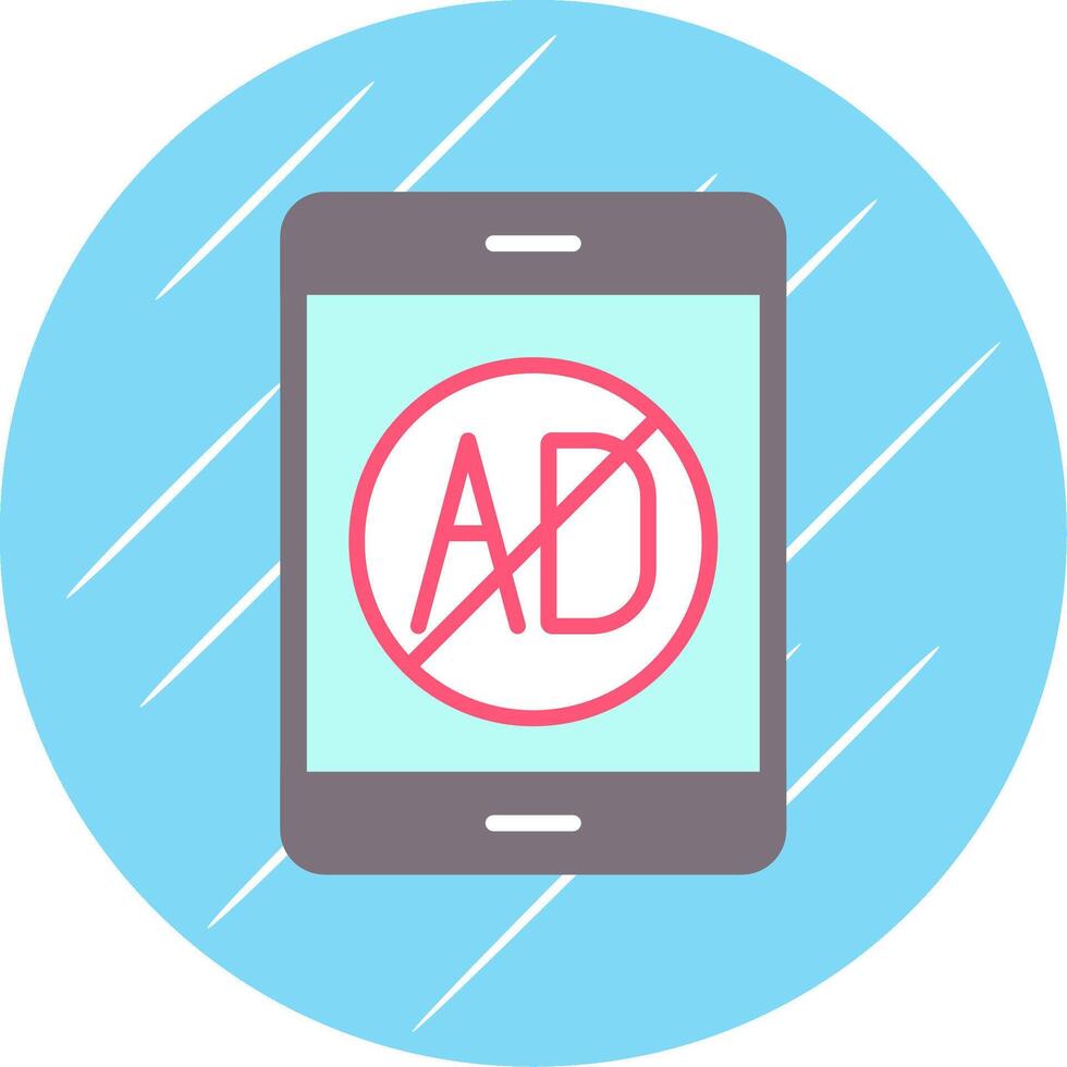 Ad Blocker Flat Circle Icon Design vector
