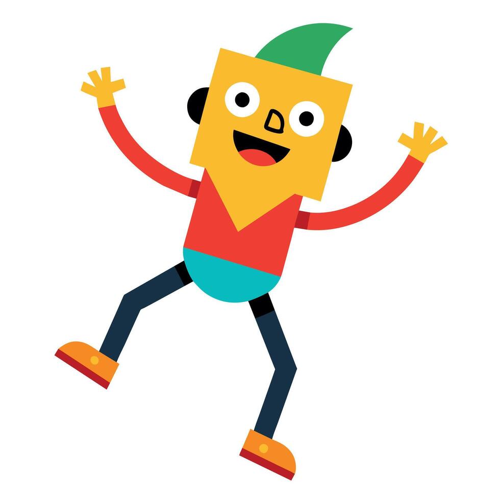 A minimalist Carton Character with smile flat style illustration vector