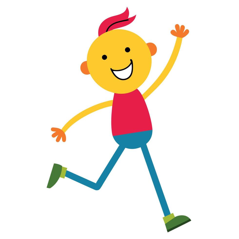 A minimalist Carton Character with smile flat style illustration vector