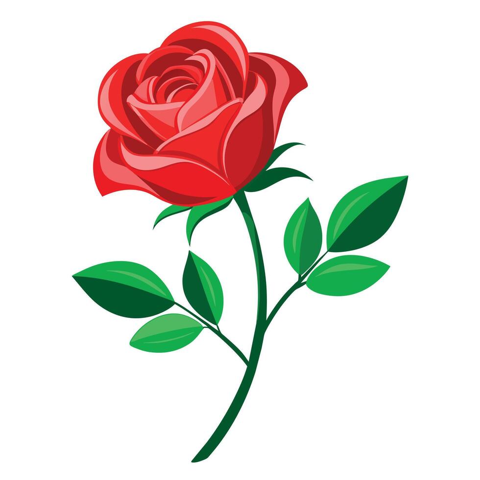 A Hand Holding Rose Flat style illustration vector