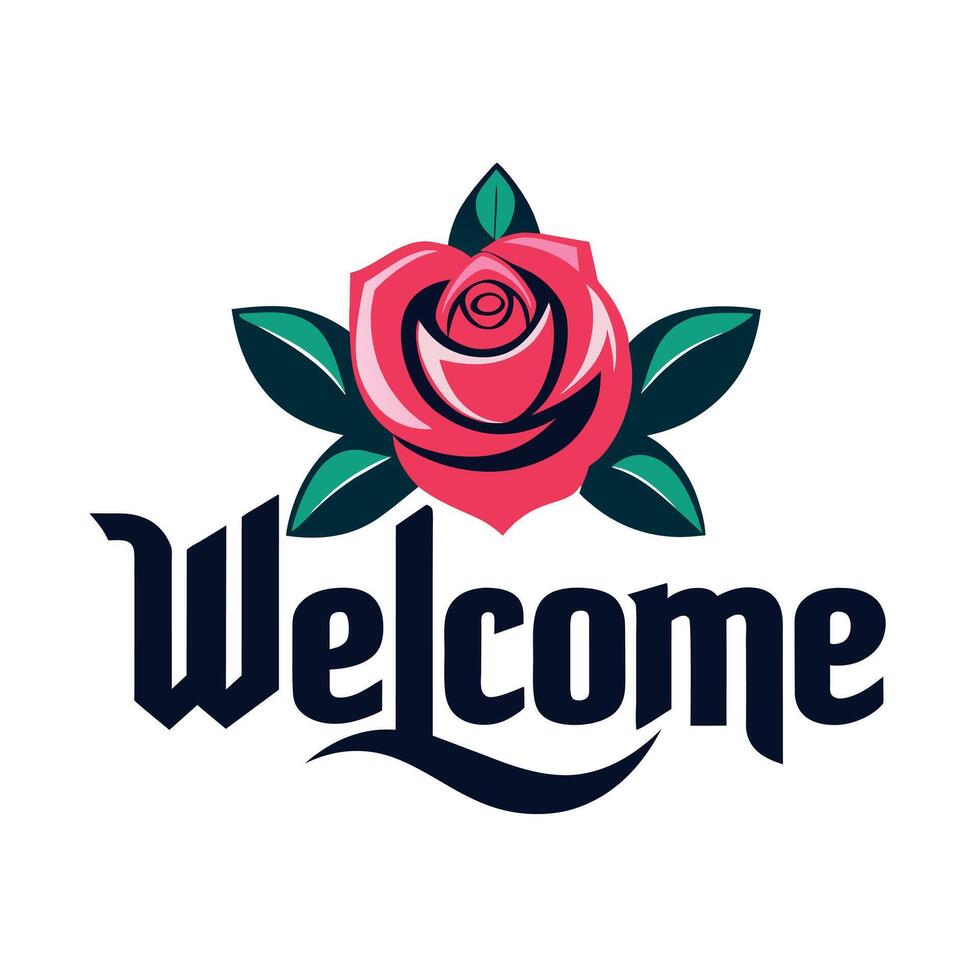 Welcome Text Flat Style Illustration vector