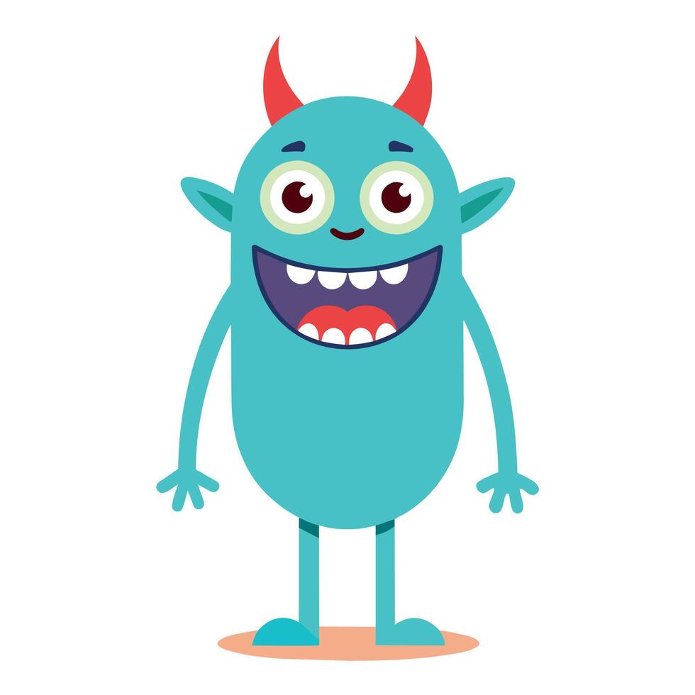 A minimalist Carton Character with smile flat style illustration vector