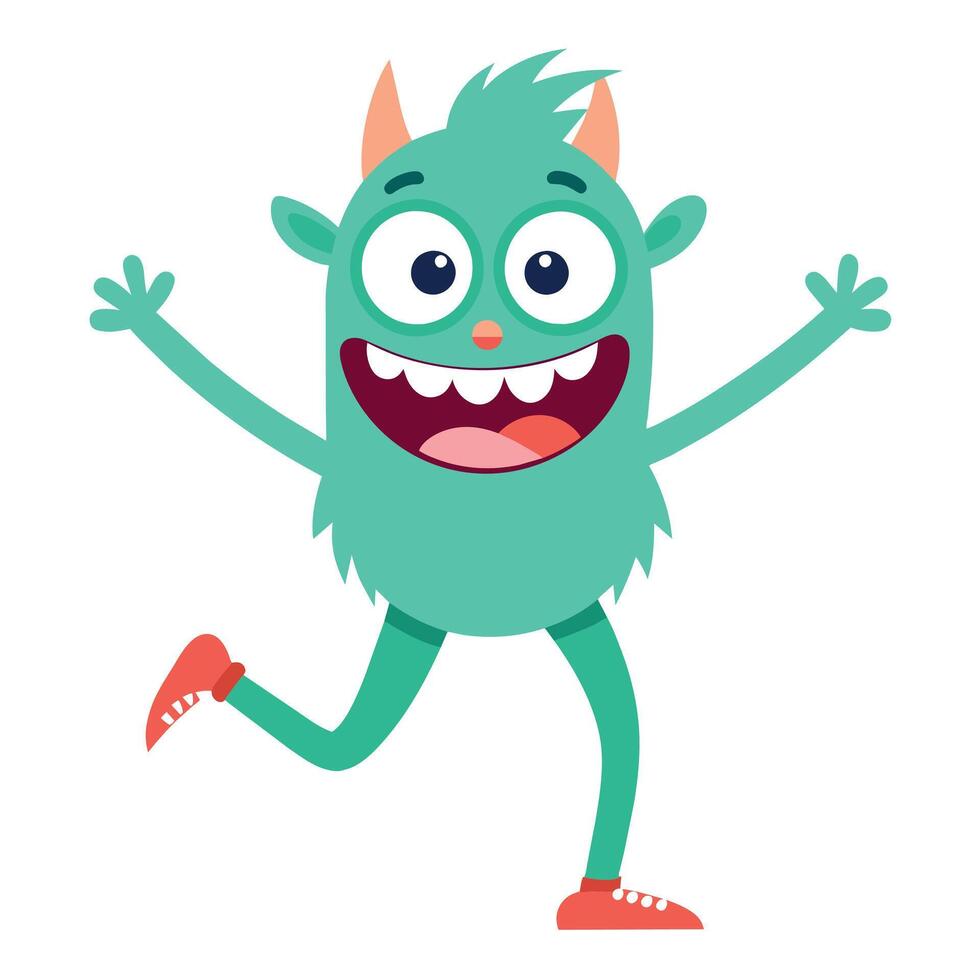 A minimalist Carton Character with smile flat style illustration vector