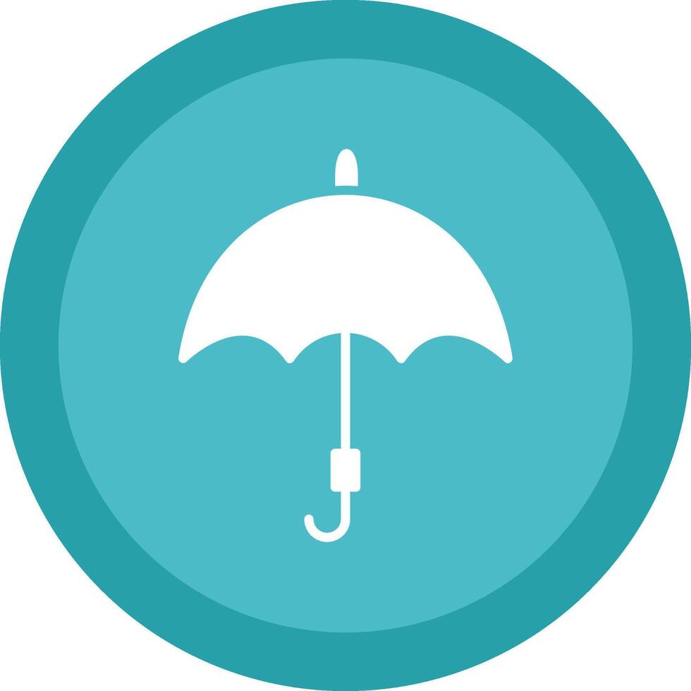 Umbrella Line Shadow Circle Icon Design vector