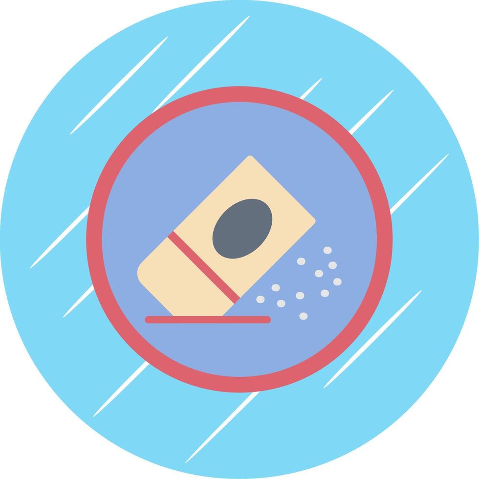 Eraser Flat Circle Icon Design vector