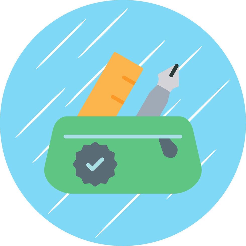 Pencil Case Flat Circle Icon Design vector