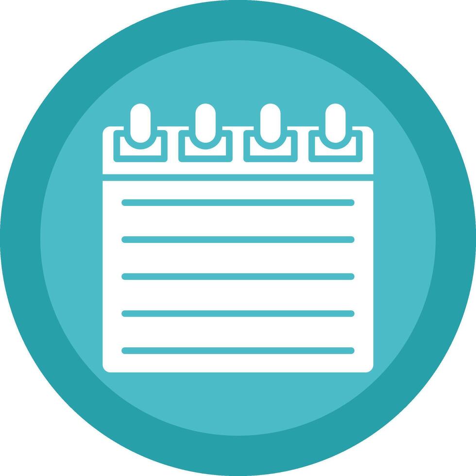 Notepad Line Shadow Circle Icon Design vector