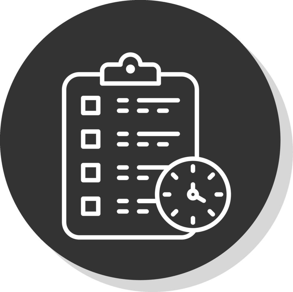 Lista de Verificación línea sombra circulo icono diseño vector