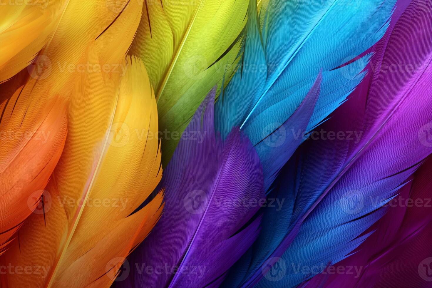 Rainbow Colorful fluffy Macaw Feathers Background, Feathers background, Colorful Feathers Wallpaper, Macaw bird feathers pattern, photo