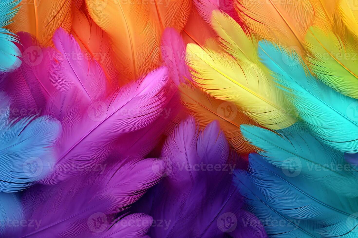 Rainbow Colorful fluffy Macaw Feathers Background, Feathers background, Colorful Feathers Wallpaper, Macaw bird feathers pattern, photo