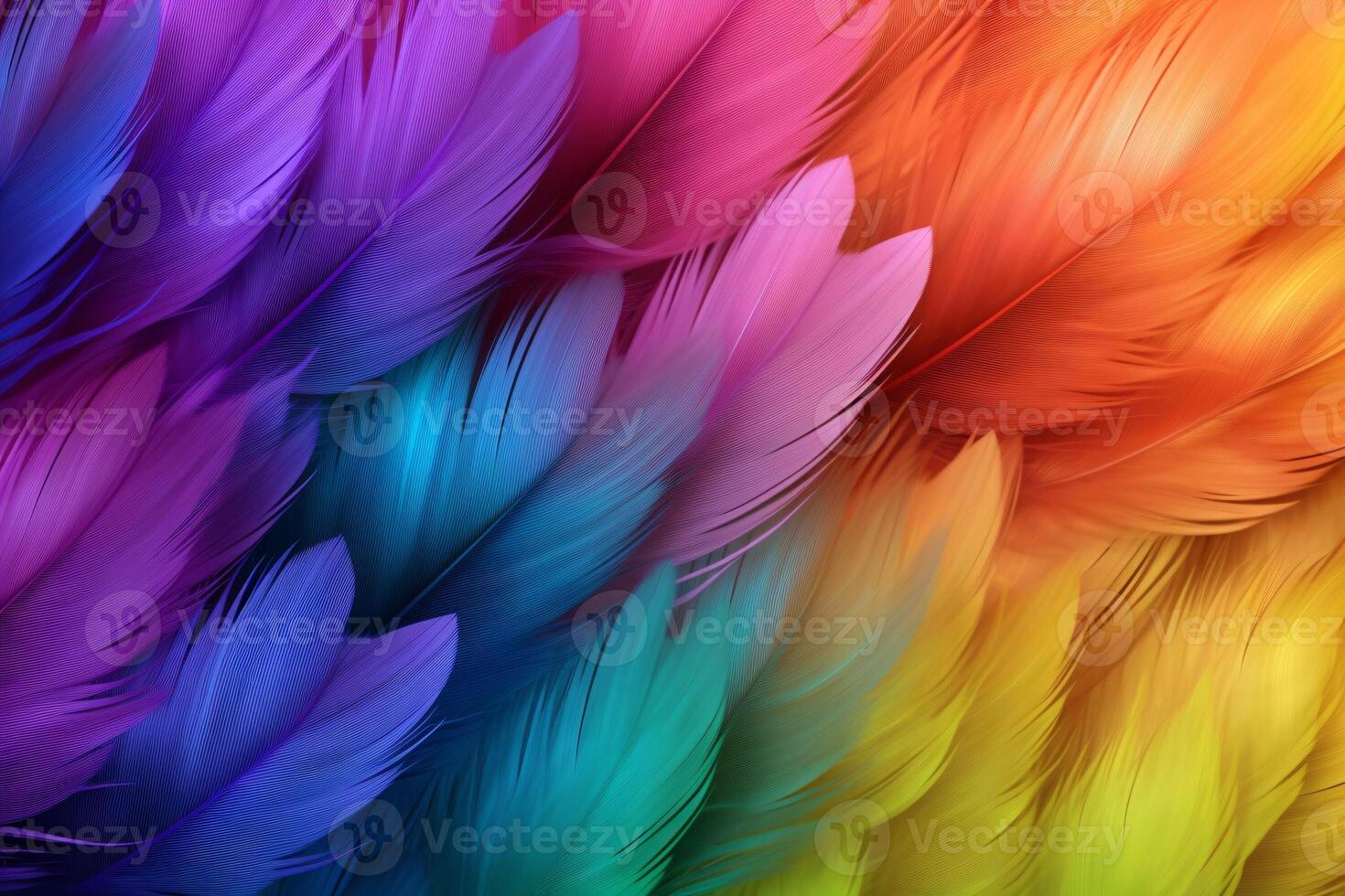 Rainbow Colorful fluffy Macaw Feathers Background, Feathers background, Colorful Feathers Wallpaper, Macaw bird feathers pattern, photo