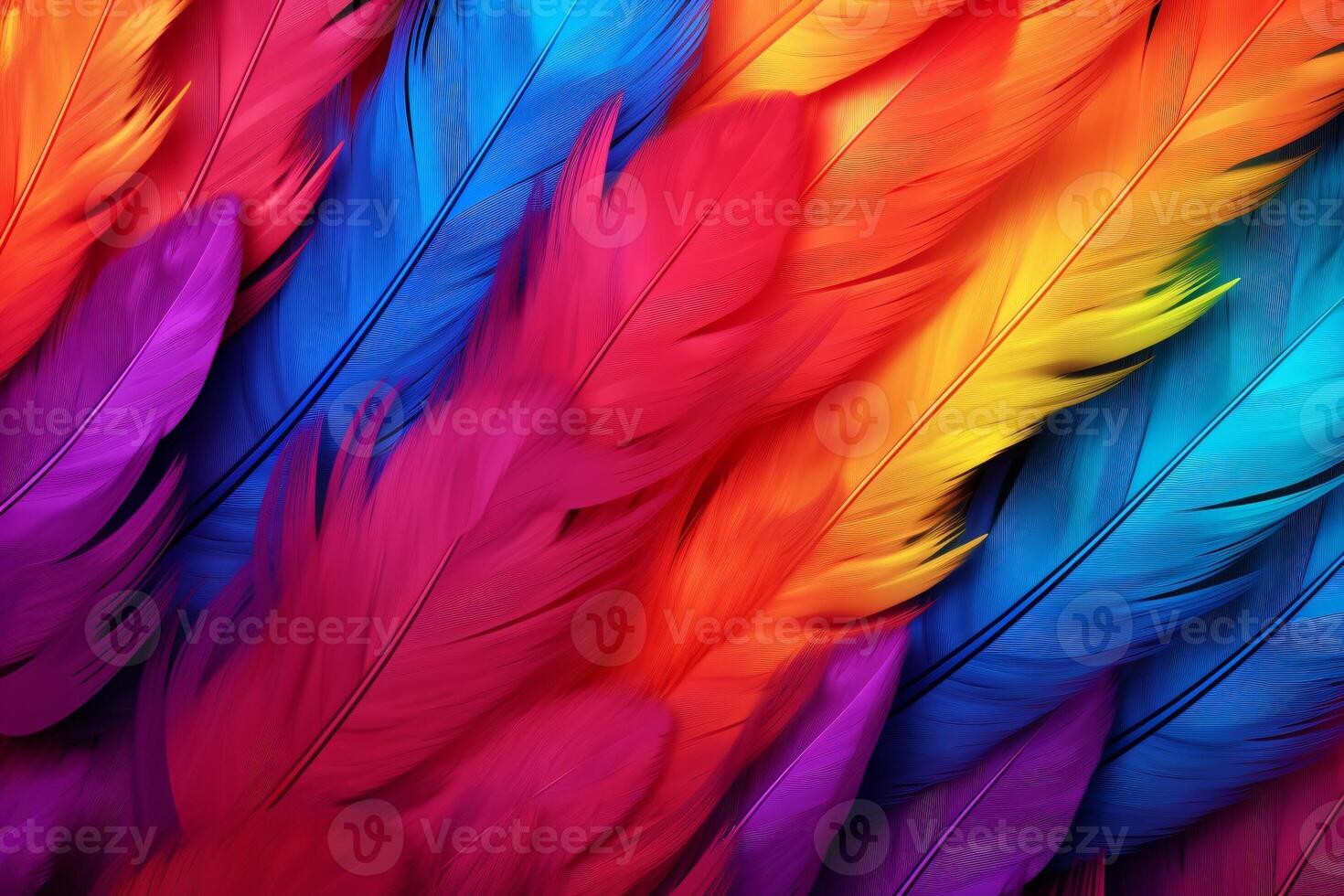 Rainbow Colorful fluffy Macaw Feathers Background, Feathers background, Colorful Feathers Wallpaper, Macaw bird feathers pattern, photo