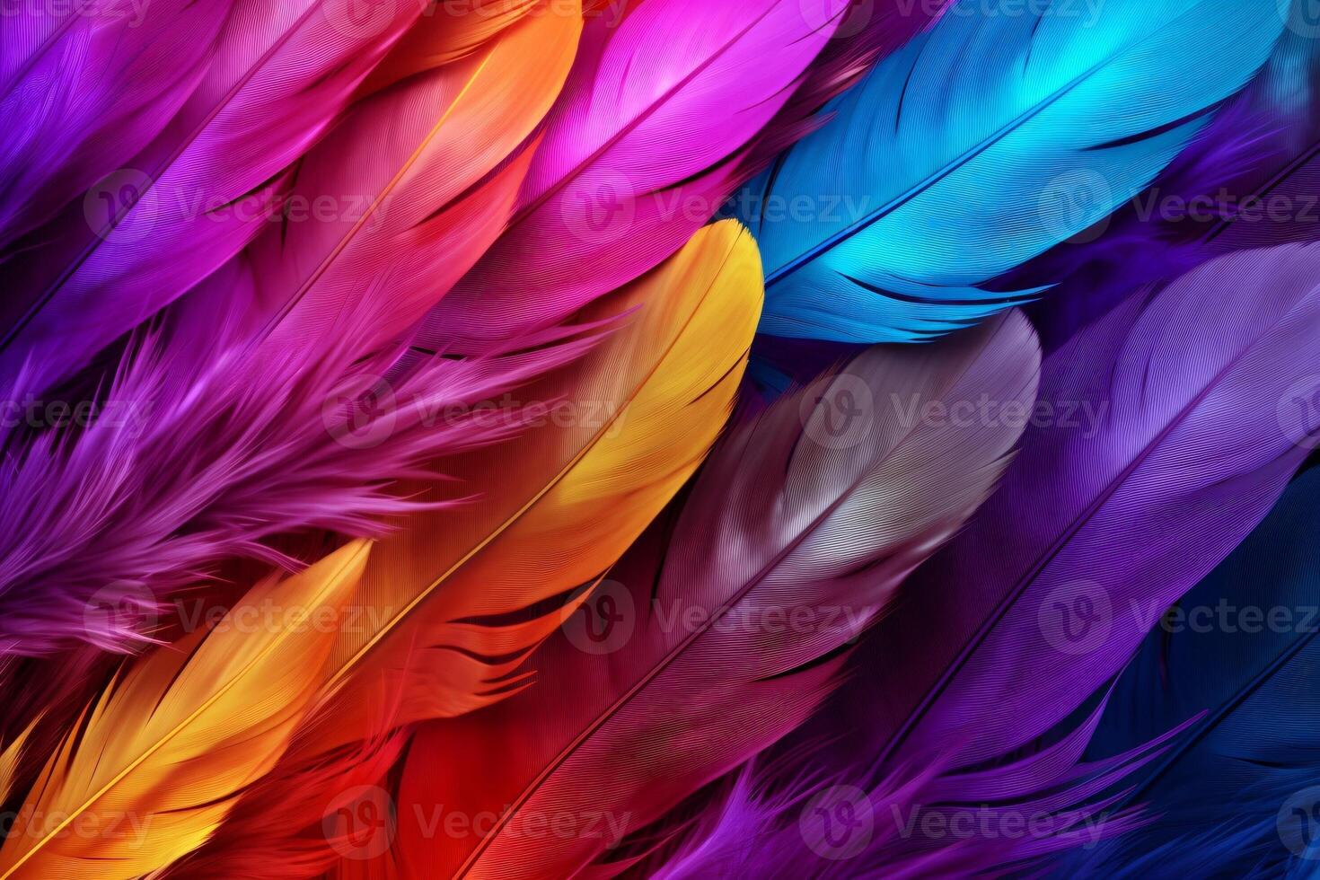 Rainbow Colorful fluffy Macaw Feathers Background, Feathers background, Colorful Feathers Wallpaper, Macaw bird feathers pattern, photo