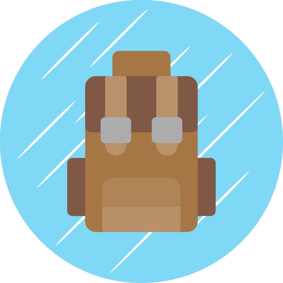 Hiking Back Pack Flat Circle Icon Design vector