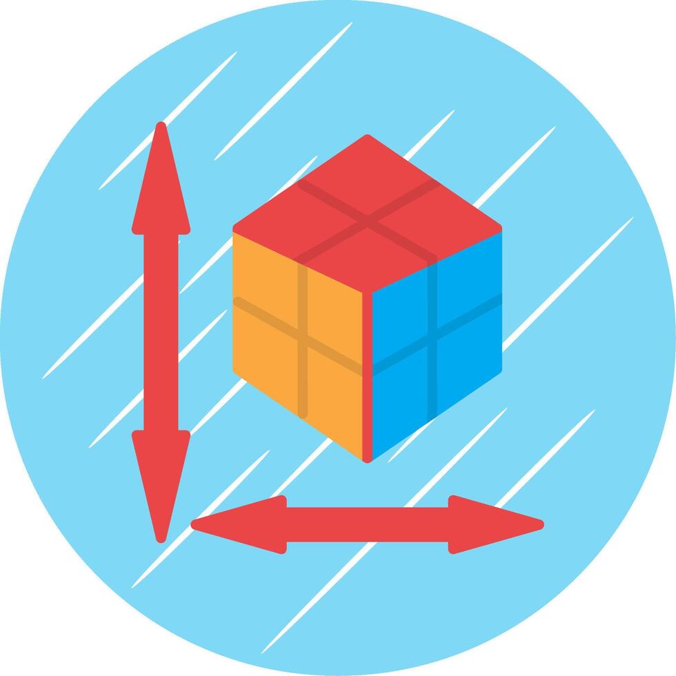 Rubik Flat Circle Icon Design vector