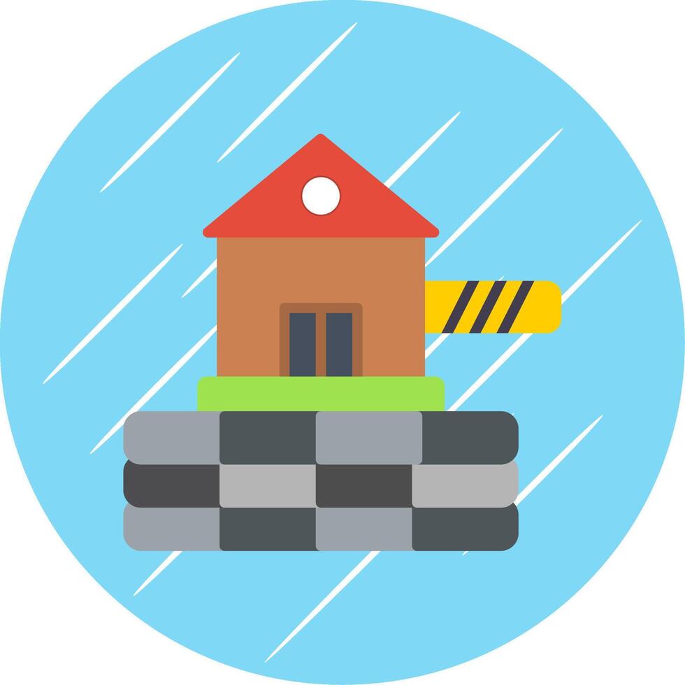 Barrier Flat Circle Icon Design vector