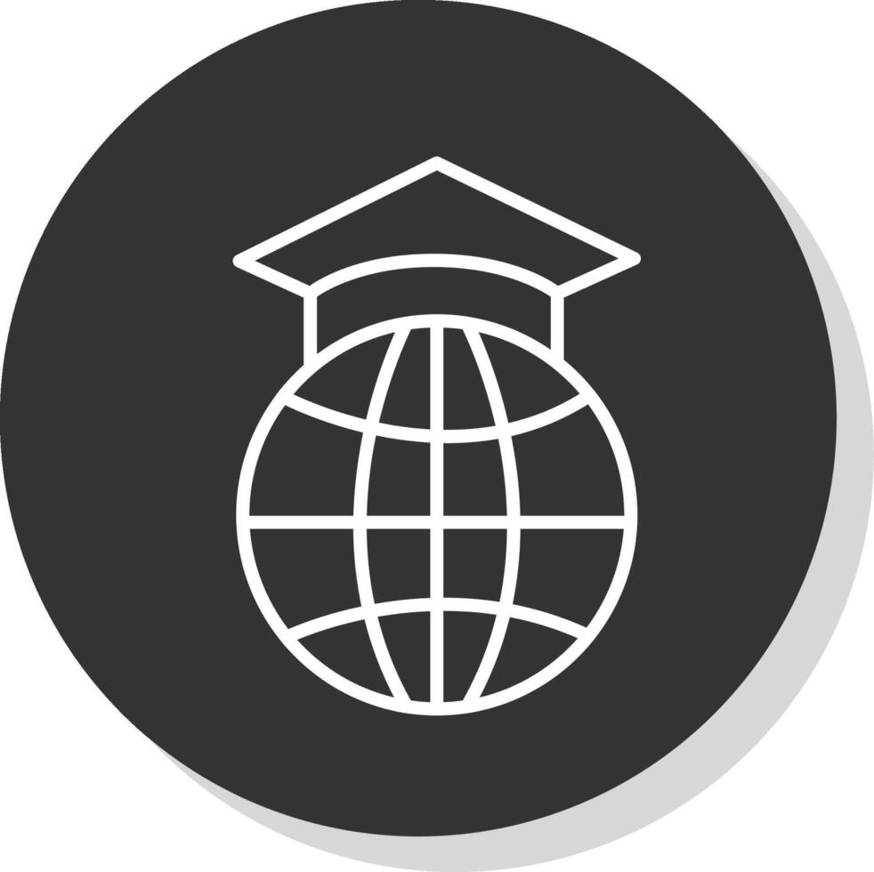 Study Abroad Line Shadow Circle Icon Design vector