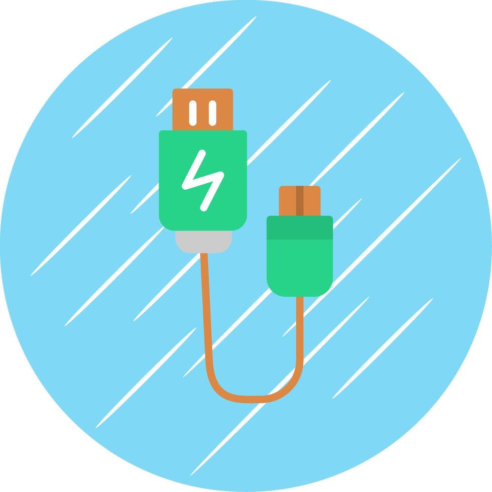Usb Connection Flat Circle Icon Design vector