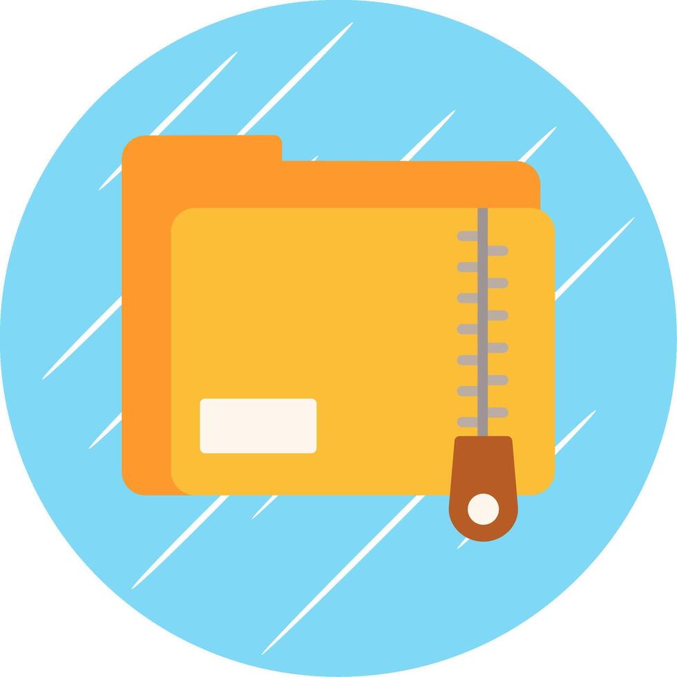 Zip Folder Flat Circle Icon Design vector