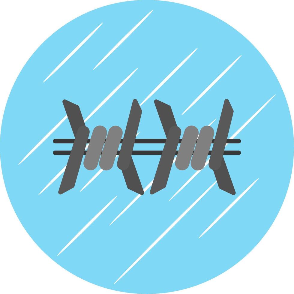Barbed Wire Flat Circle Icon Design vector