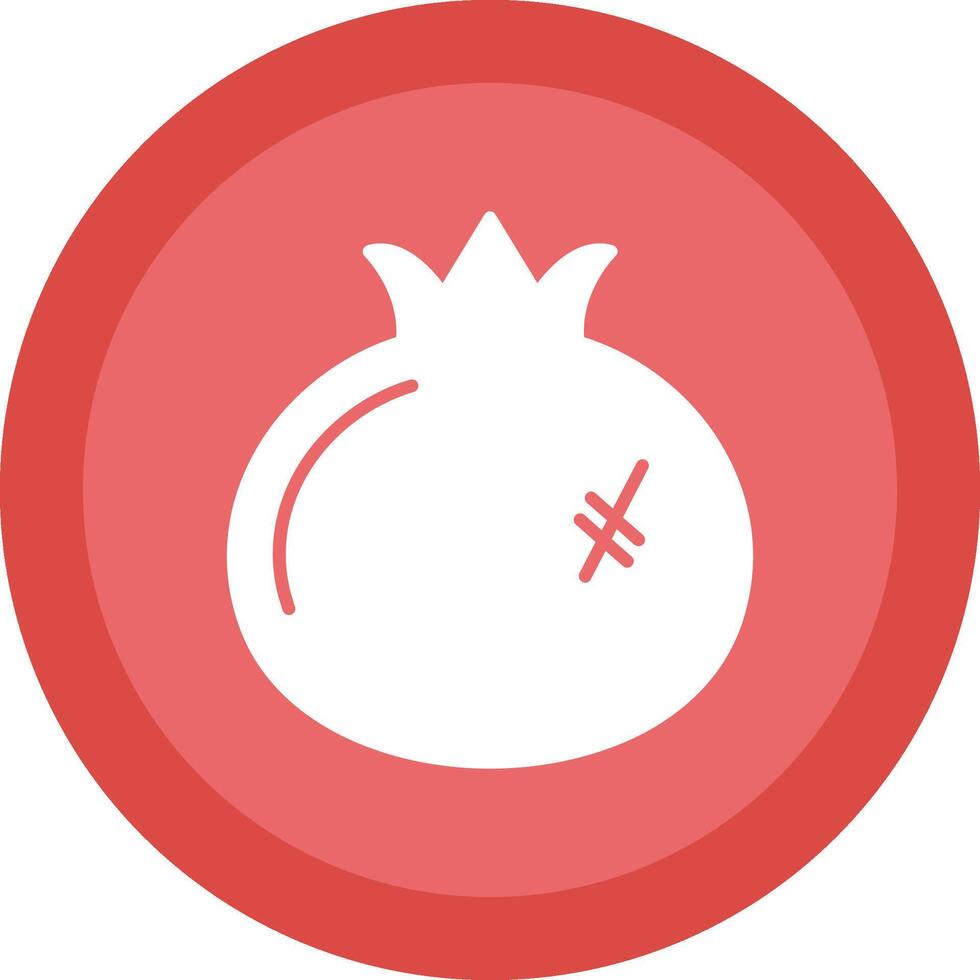 Pomegranate Line Shadow Circle Icon Design vector