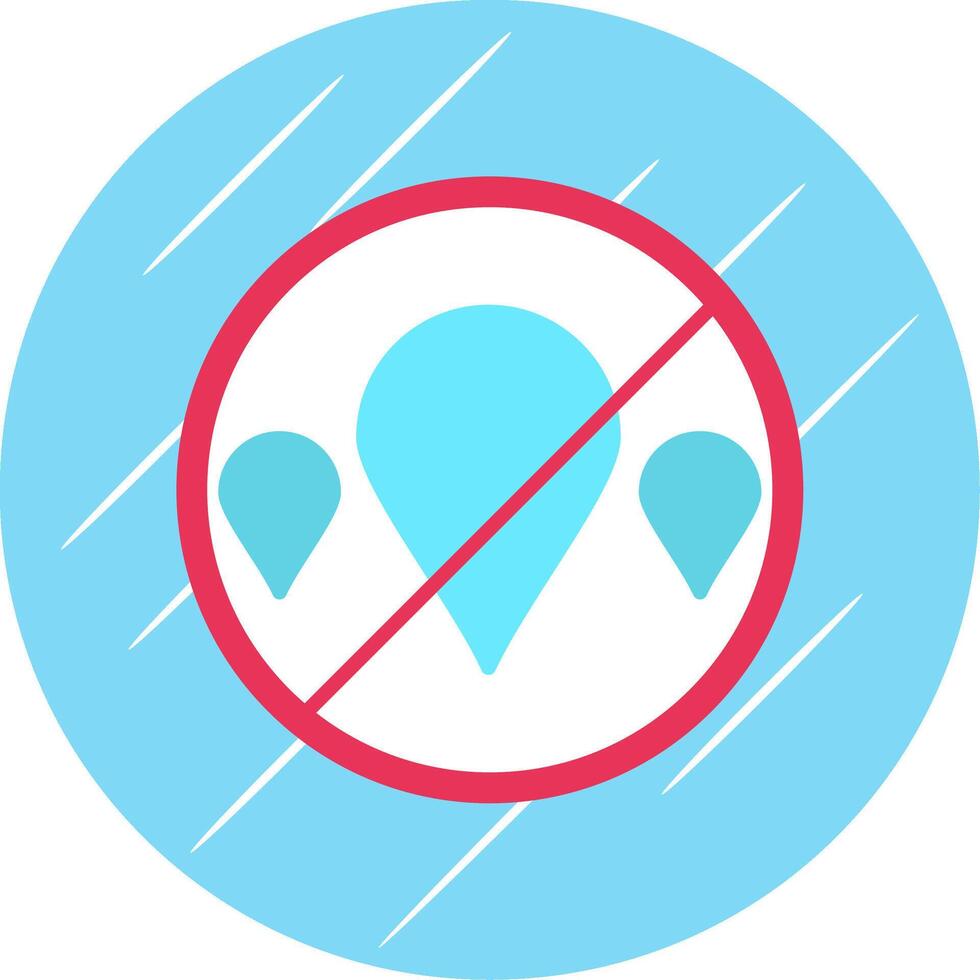 No Water Flat Circle Icon Design vector