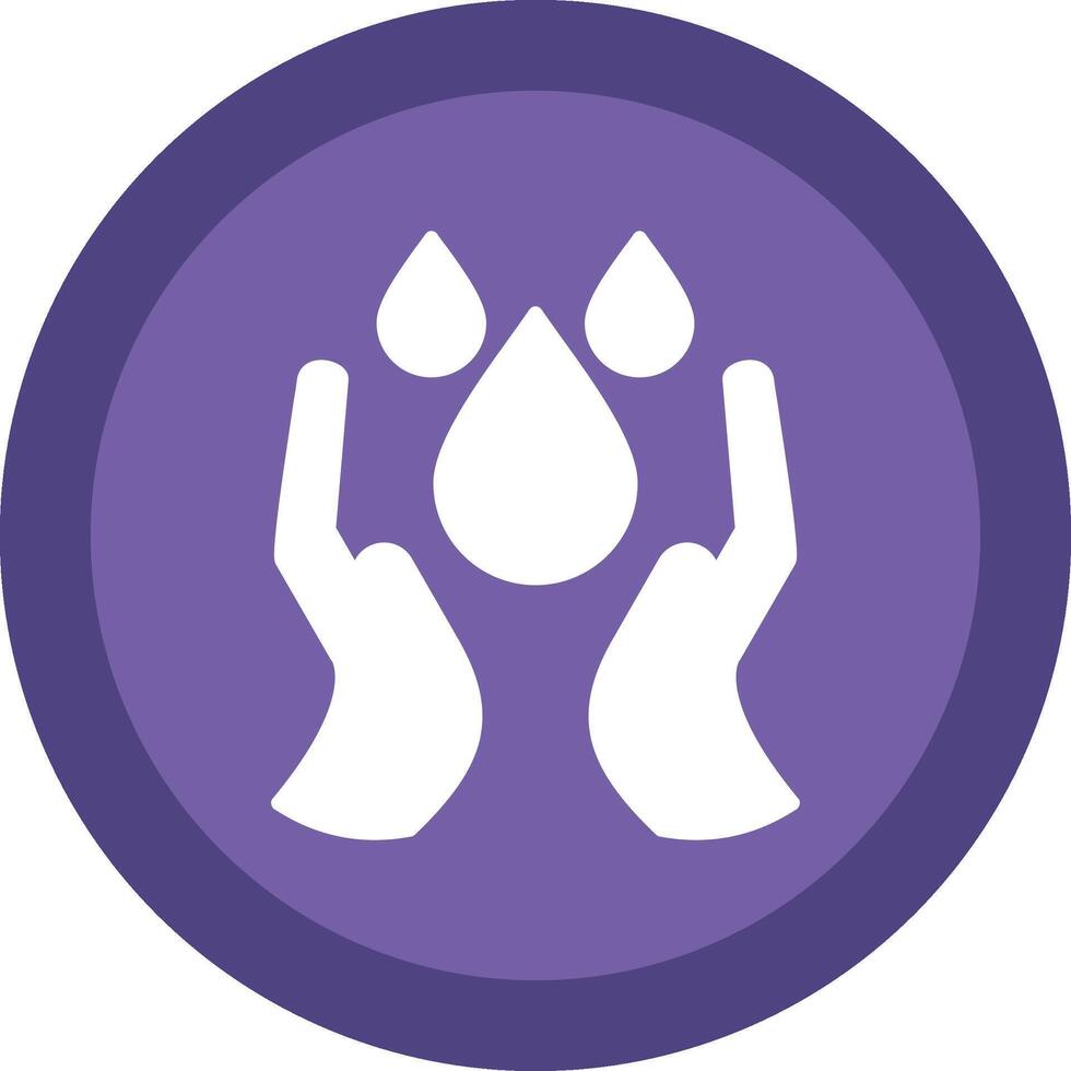 Water Saving Line Shadow Circle Icon Design vector
